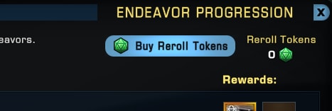 The Buy Reroll Tokens button added to Star Trek Online