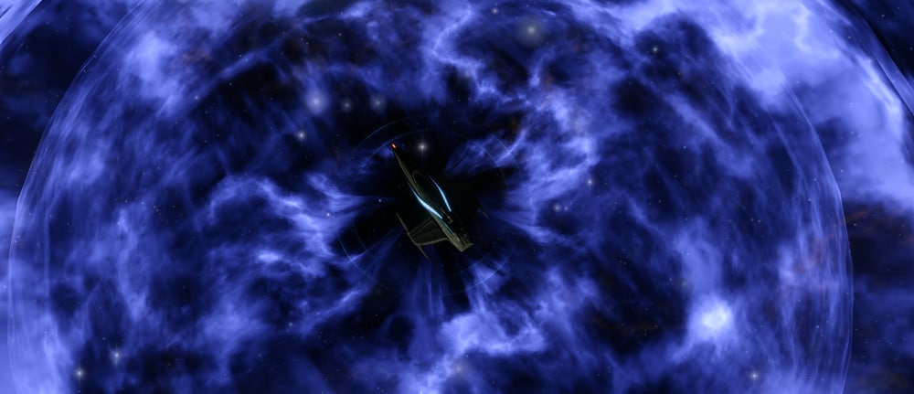 A Risian Luxury Cruiser activates its Soliton Wave Generator in Star Trek Online