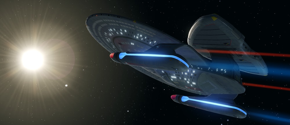 nebula class saucer with a defiant warship