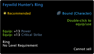 Feywild Hunter's Ring Tooltip