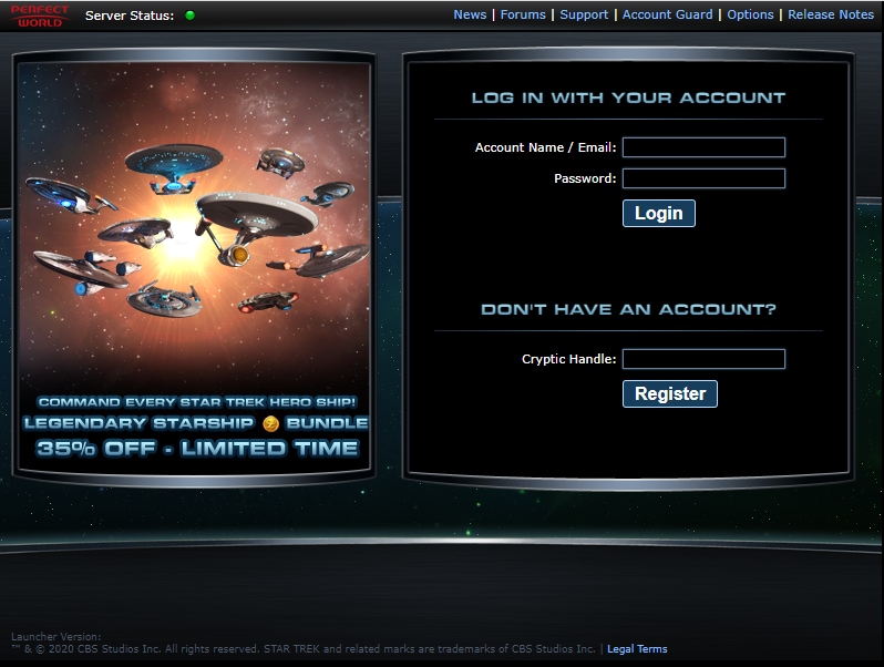 star trek online server not responding