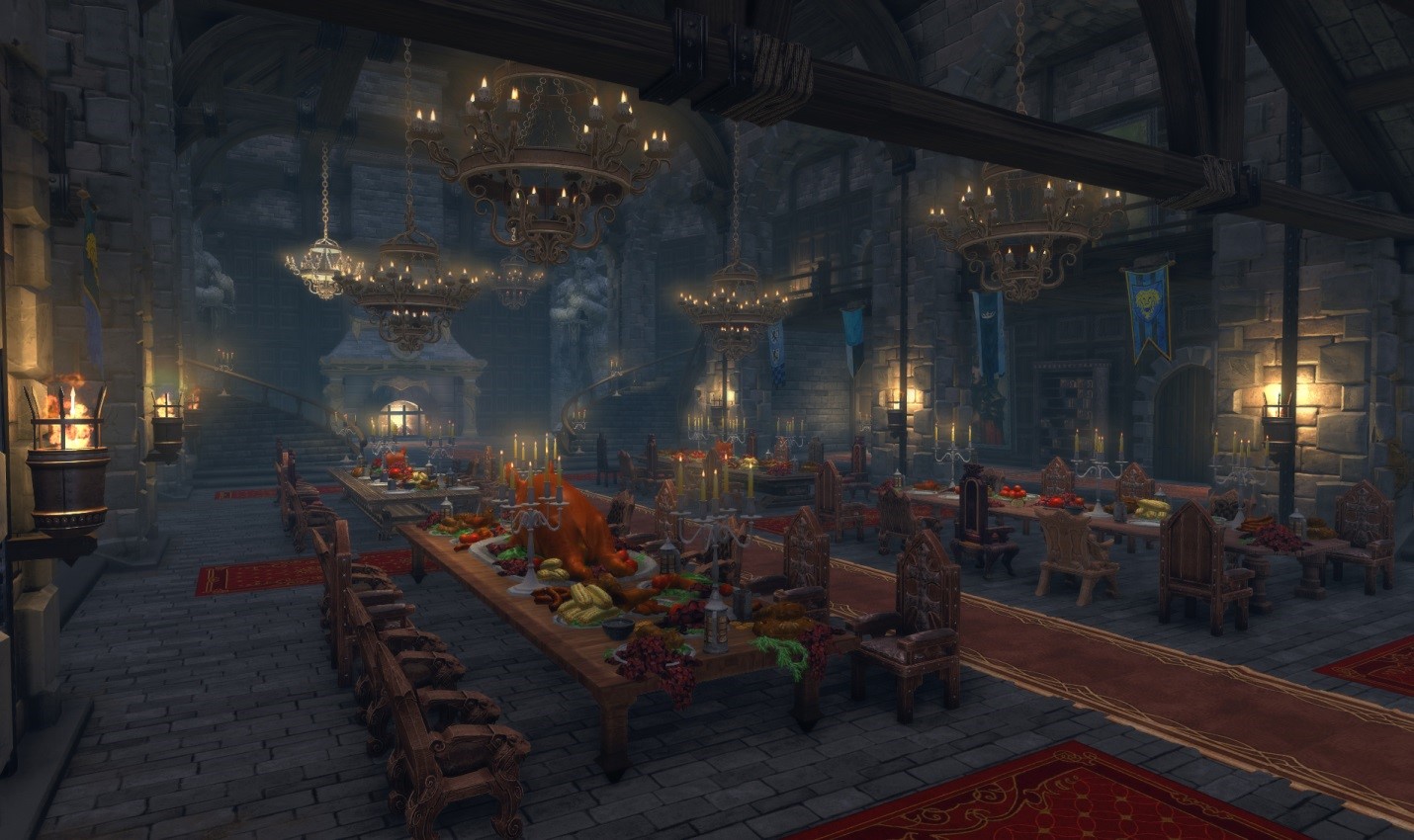 Игры за большим столом. Зал в замке. Обеденный зал в замке. Средневековые залы. Обеденный зал фэнтези.