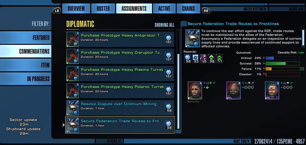 star trek online duty officers