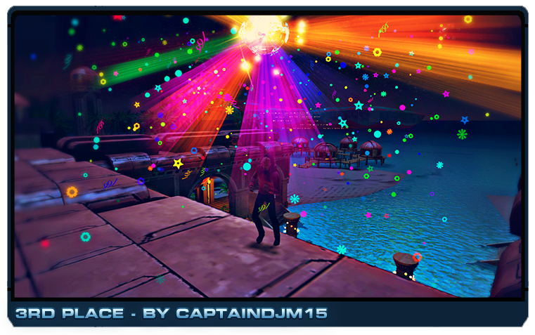 June Screenshot 3rd Place Winner Star Trek Online STO CaptainDJM15 Klingon partying disco partyball Risa wallpaper