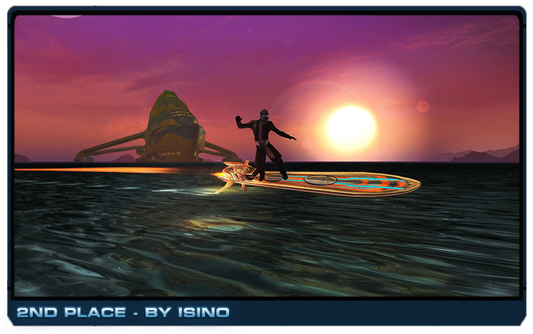 June Screenshot 2nd Place Winner Star Trek Online STO Isino surfing caitian ferasan Risa wallpaper