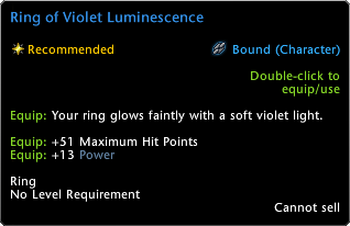 Anello luminescente viola